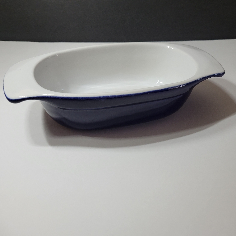 Roscho oval baker casserole souffle deep dish baking dish, cobalt blue